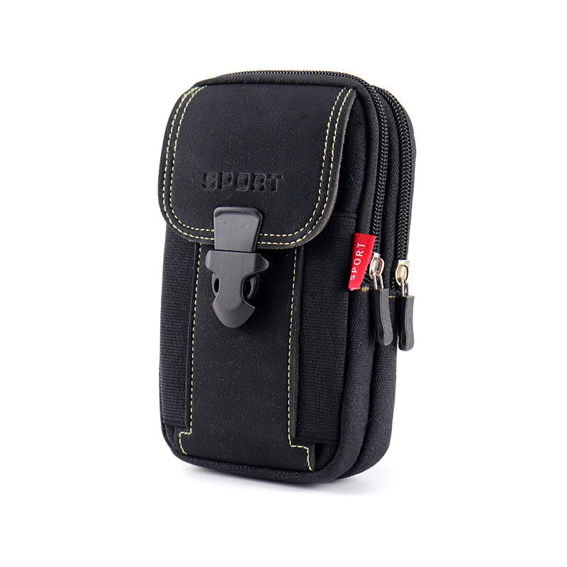 MOLLE Phone Holster Waist Pouch with Card Holder black by HitMyNeed