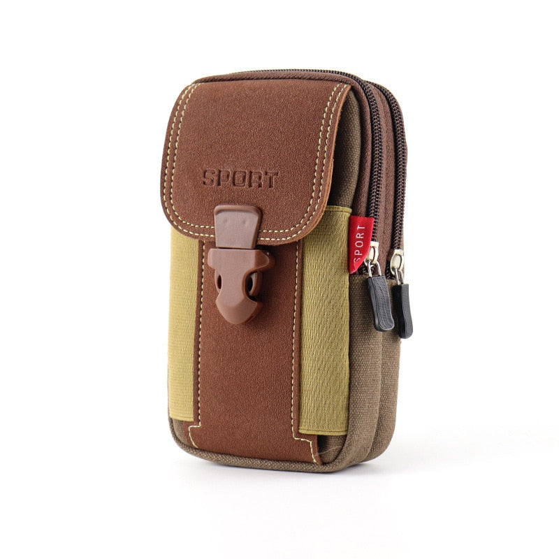 MOLLE Phone Holster Waist Pouch with Card Holder coffee by HitMyNeed