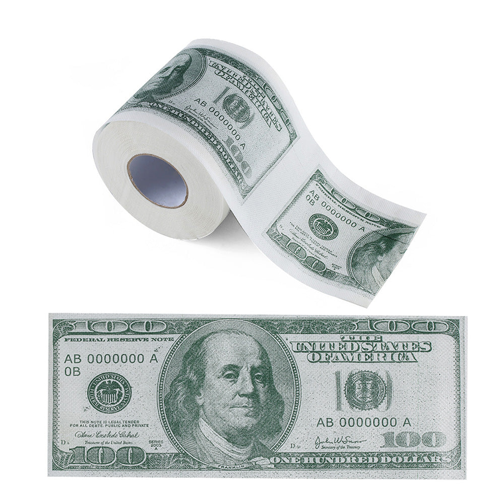 Money Toilet Paper Roll with 100 Dollar Bill Design by HitMyNeed