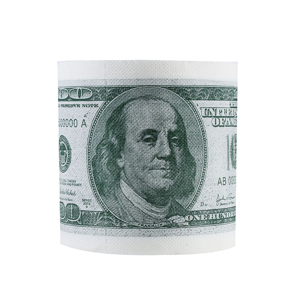 Money Toilet Paper Roll with 100 Dollar Bill Design by HitMyNeed