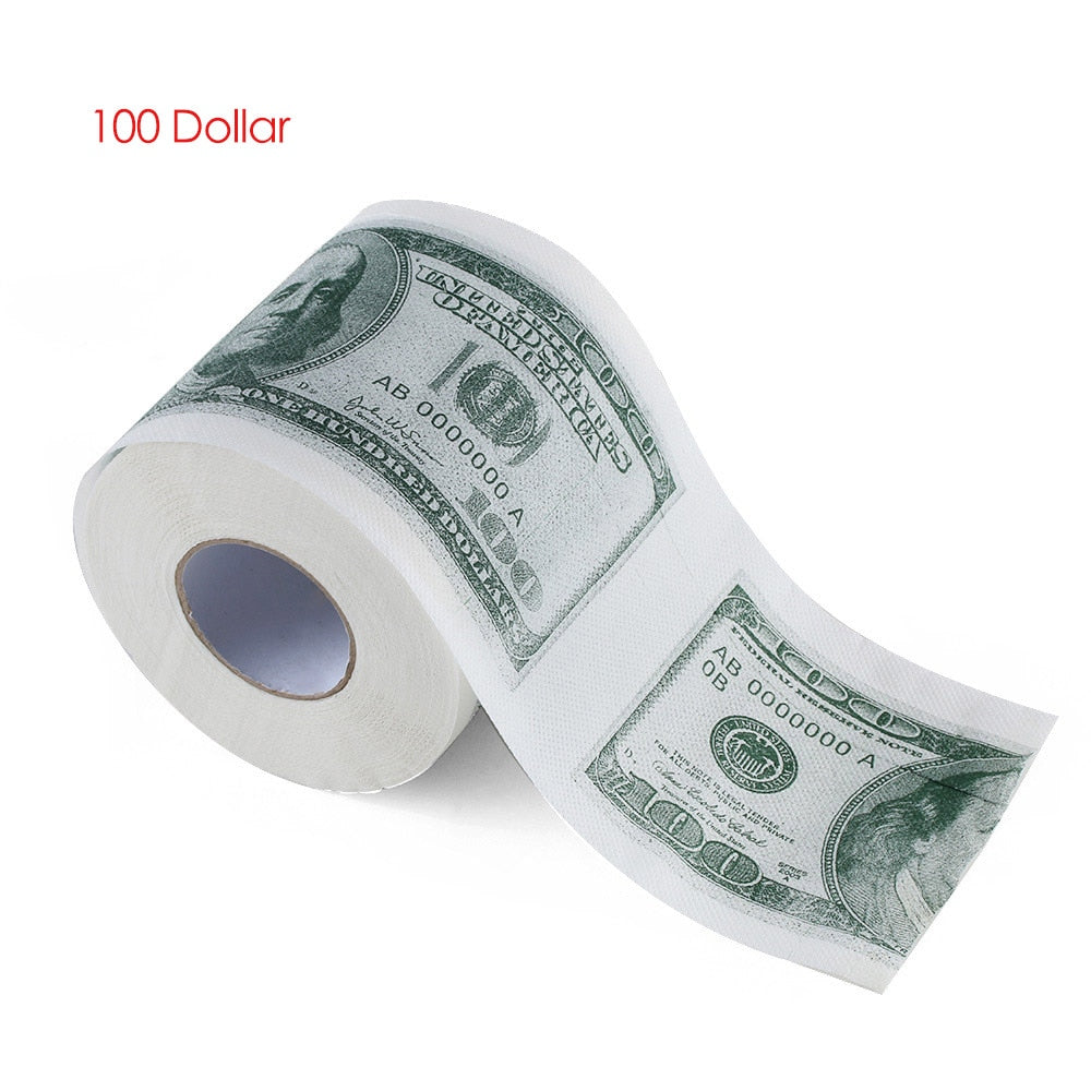 Money Toilet Paper Roll with 100 Dollar Bill Design by HitMyNeed