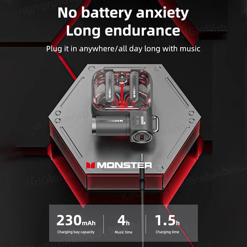 Monster XKT15 Bluetooth 5.3 TWS Gaming Earbuds by HitMyNeed