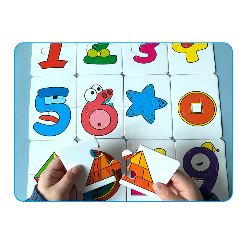 Montessori Baby Puzzle Matching Set - 32 Pieces number-shape by HitMyNeed