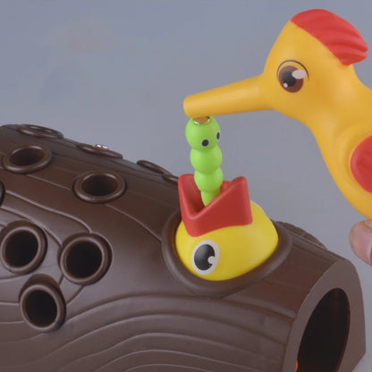 Montessori Magnetic Woodpecker Worm Catching Toy by HitMyNeed