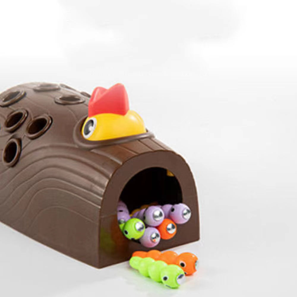 Montessori Magnetic Woodpecker Worm Catching Toy by HitMyNeed