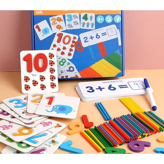 Montessori Math Toys Set with Counting Sticks by HitMyNeed