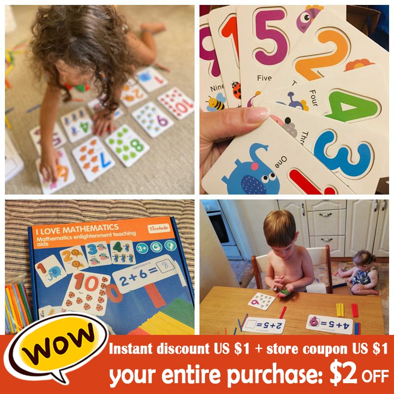 Montessori Math Toys Set with Counting Sticks by HitMyNeed