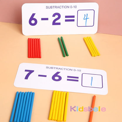 Montessori Math Toys Set with Counting Sticks by HitMyNeed