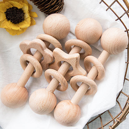 Montessori Natural Wooden Baby Rattle by HitMyNeed