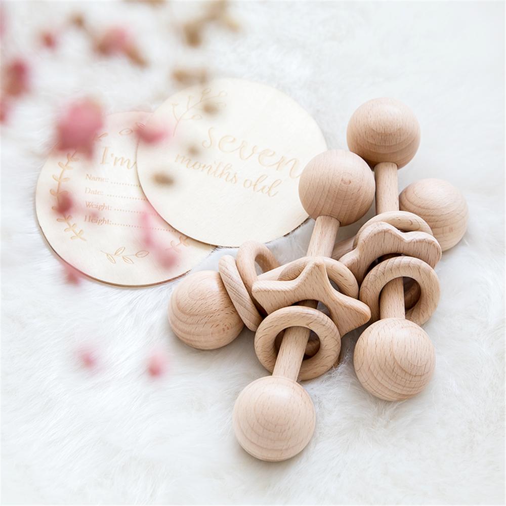 Montessori Natural Wooden Baby Rattle by HitMyNeed