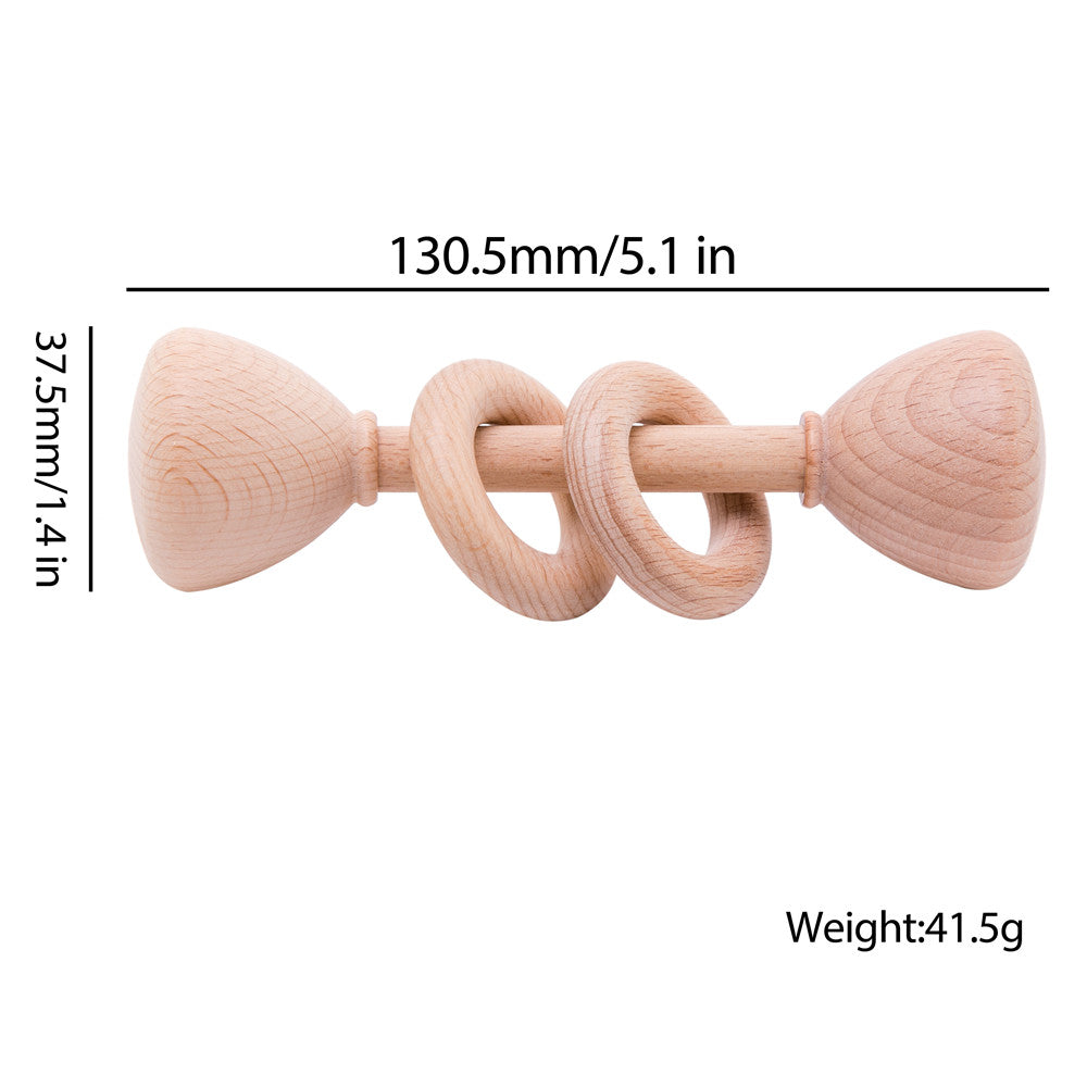 Montessori Natural Wooden Baby Rattle by HitMyNeed
