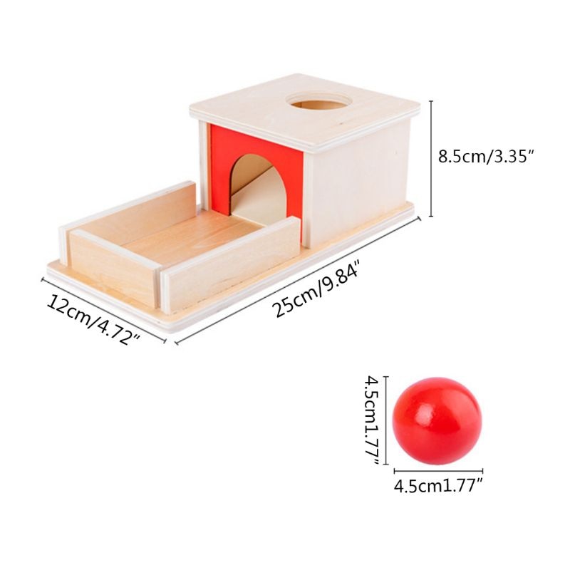 Montessori Object Permanence Box with Wooden Ball by HitMyNeed