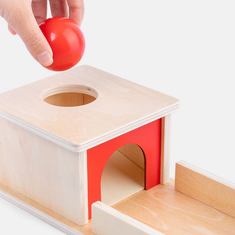 Montessori Object Permanence Box with Wooden Ball by HitMyNeed