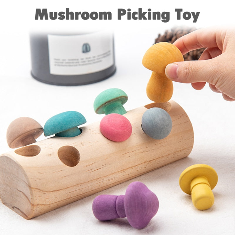 Montessori Wooden Mushroom Sorting Toy by HitMyNeed