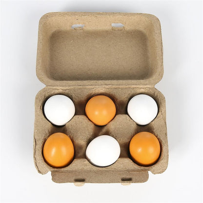 Montessori Wooden Toy Eggs with Carton Set by HitMyNeed