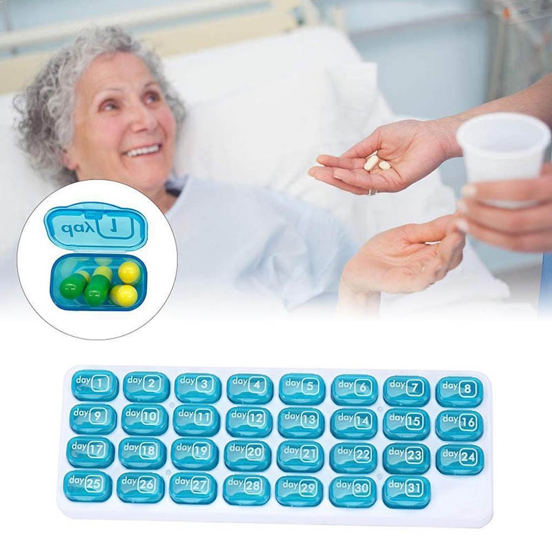 Monthly Pill Organizer with 31-Day Dispenser Tray by HitMyNeed