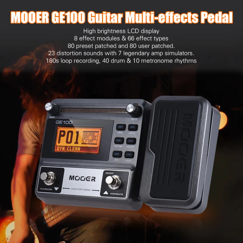 Mooer GE100 Guitar Multi‑Effects Pedal with Looper by HitMyNeed