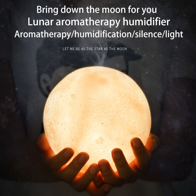 Moon Lamp Humidifier USB Essential Oil Diffuser by HitMyNeed