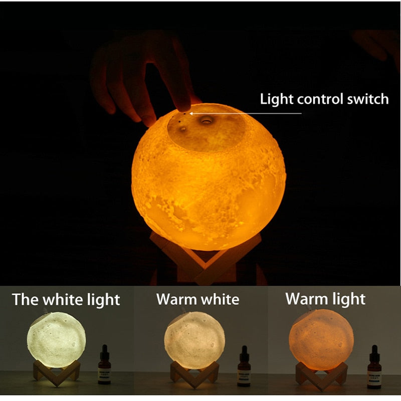 Moon Lamp Humidifier USB Essential Oil Diffuser by HitMyNeed