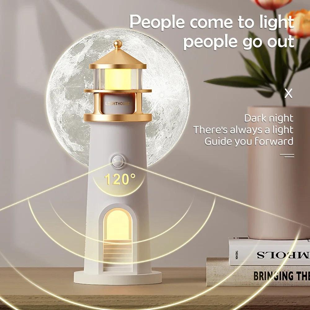 Moon Projection Lighthouse Night Light with Bluetooth by HitMyNeed