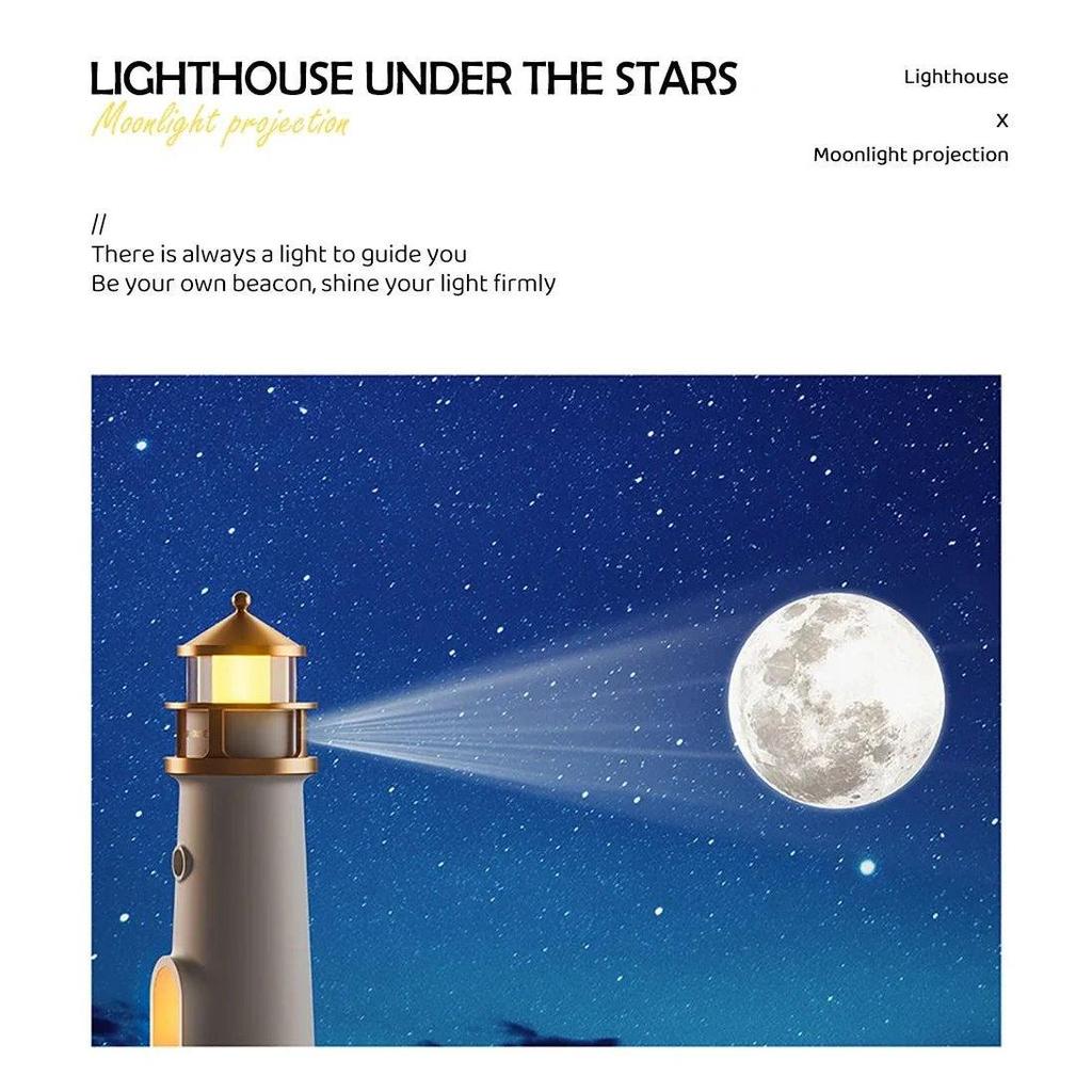 Moon Projection Lighthouse Night Light with Bluetooth by HitMyNeed