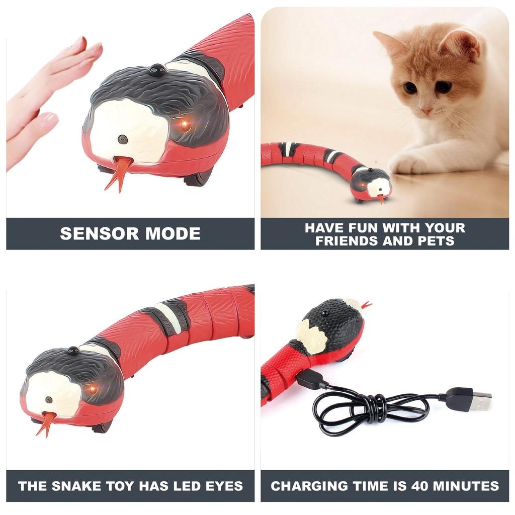 Motion Sensing Rechargeable Cat Snake Toy by HitMyNeed