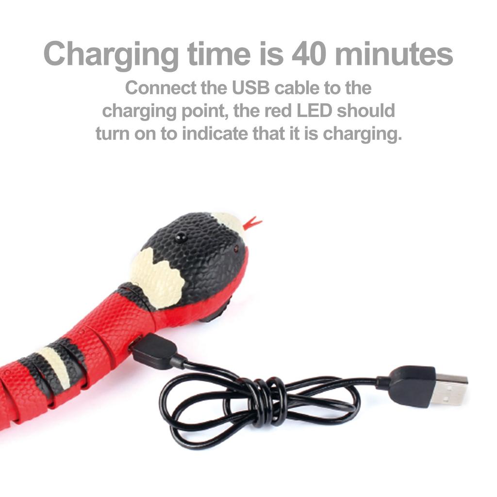 Motion Sensing Rechargeable Cat Snake Toy by HitMyNeed