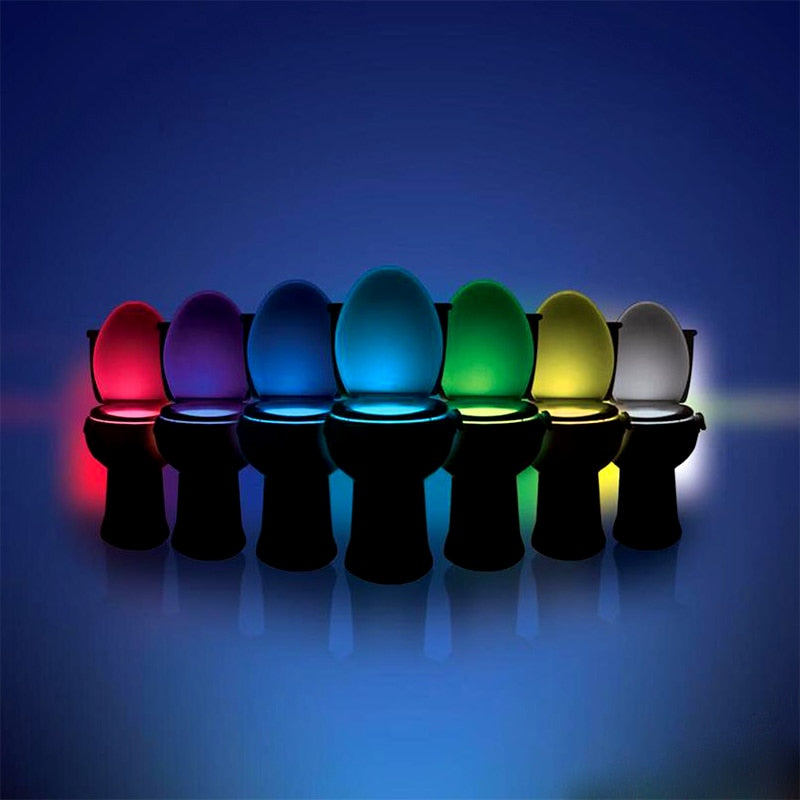 Motion Sensor Bathroom Night Light with 8 LED Colors by HitMyNeed