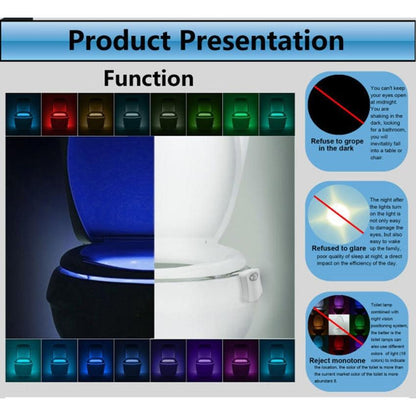 Motion Sensor Toilet Night Light with 16 Colors by HitMyNeed