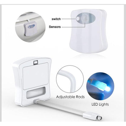 Motion Sensor Toilet Night Light with 16 Colors by HitMyNeed