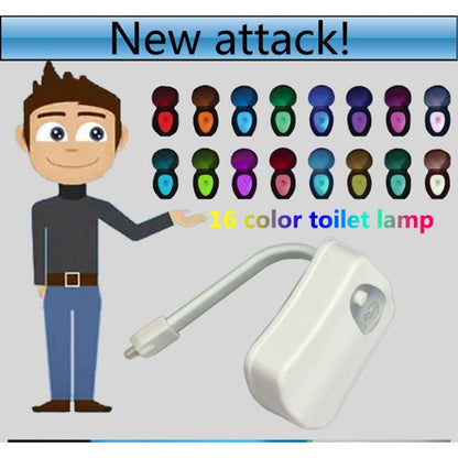 Motion Sensor Toilet Night Light with 16 Colors by HitMyNeed