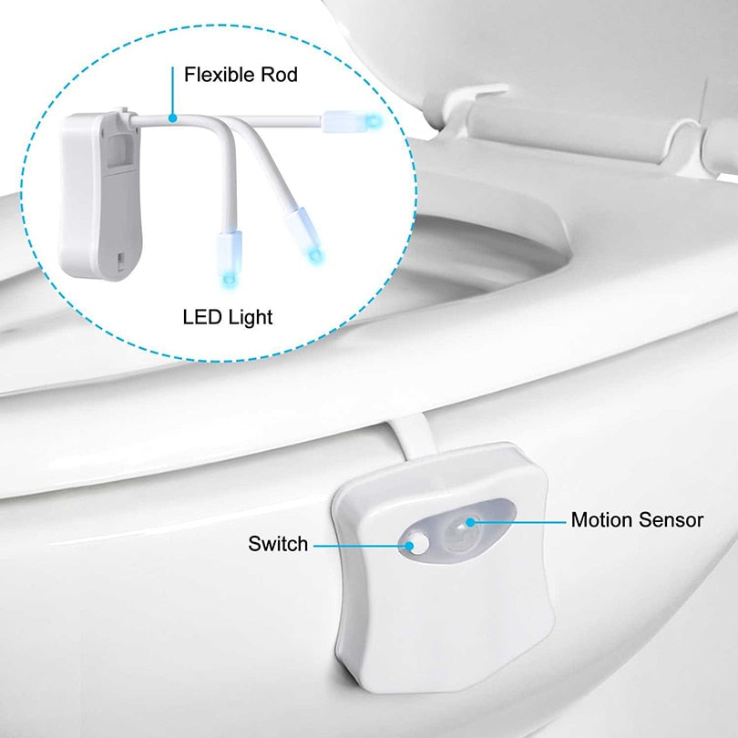 Motion Sensor Toilet Night Light with 8 Colors by HitMyNeed