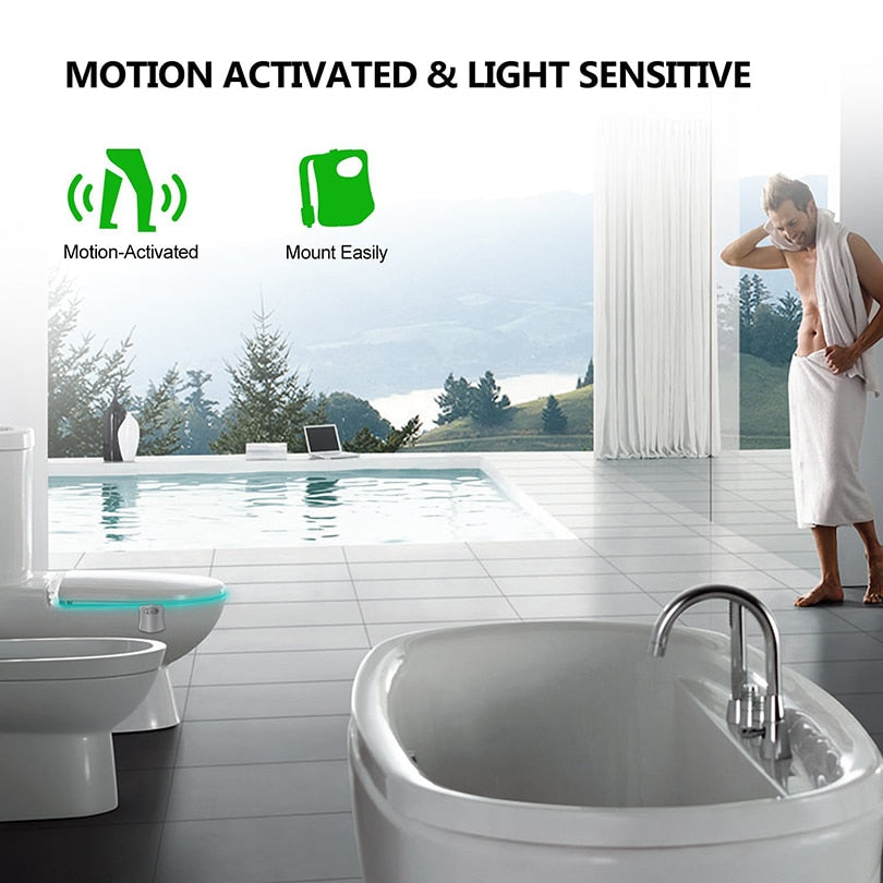 Motion Sensor Toilet Night Light with 8 Colors by HitMyNeed