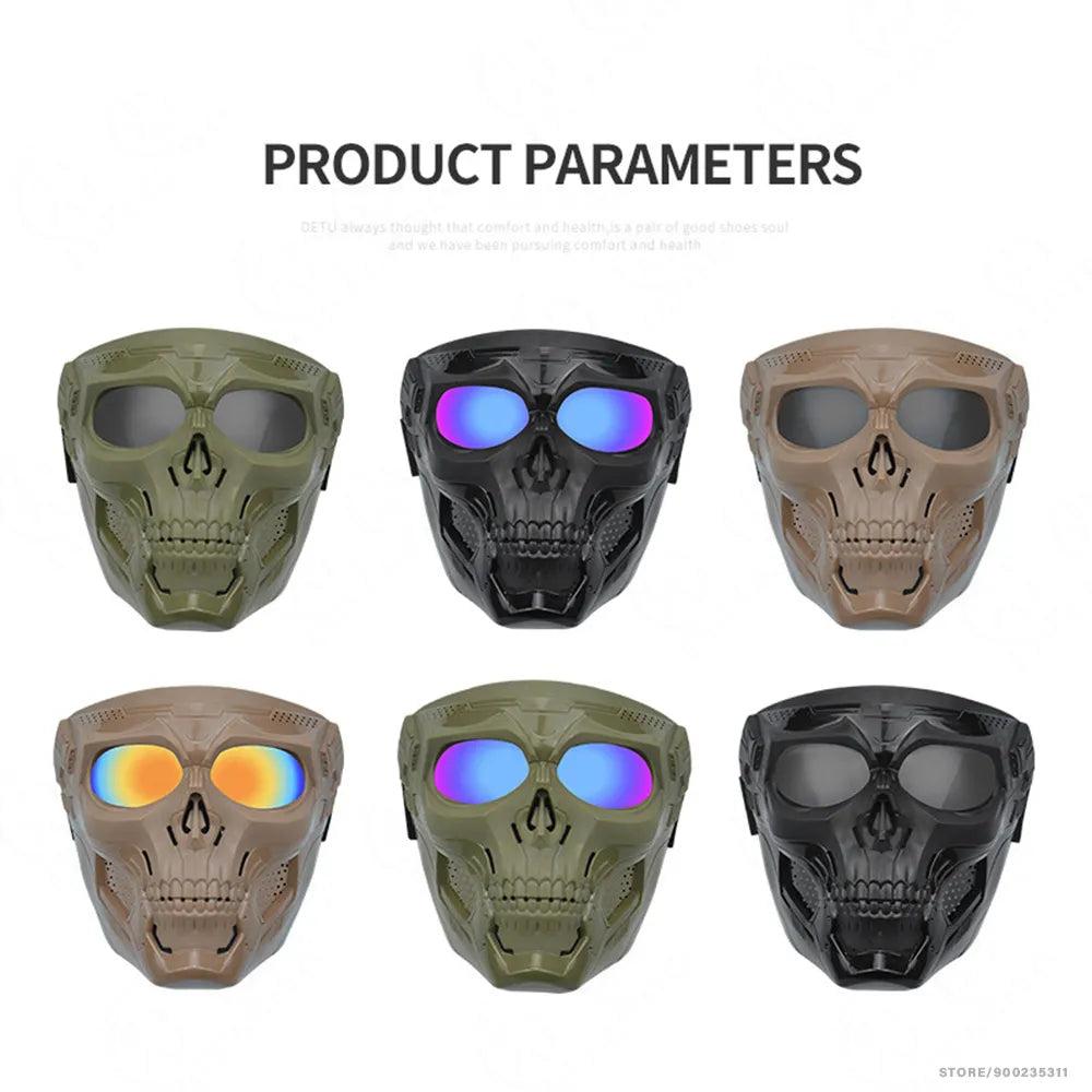 Motocross Skull Goggles with Detachable Skull Mask by HitMyNeed