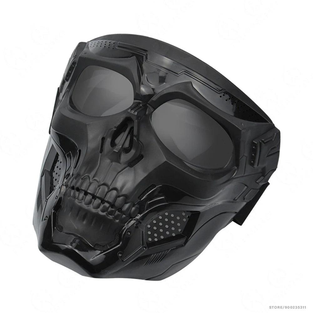 Motocross Skull Goggles with Detachable Skull Mask black-frame-gray by HitMyNeed