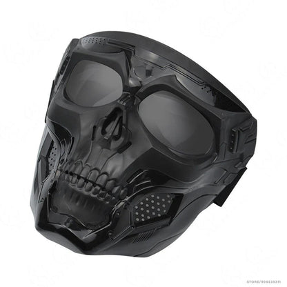 Motocross Skull Goggles with Detachable Skull Mask black-frame-gray by HitMyNeed