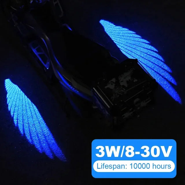 Motorcycle Angel Wings LED Projection Lights 2PCS 2pcs-blue-light by HitMyNeed