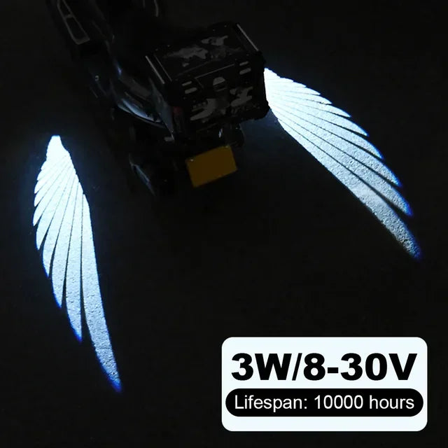 Motorcycle Angel Wings LED Projection Lights 2PCS 2pcs-white-light by HitMyNeed