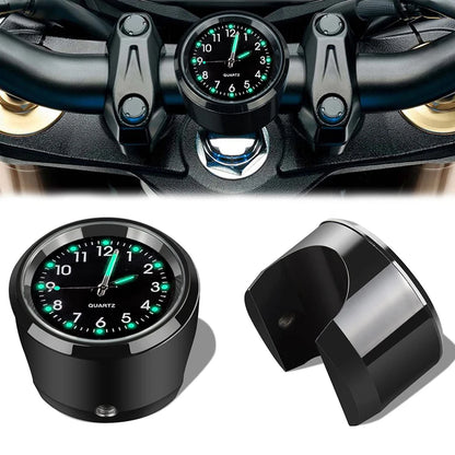 Motorcycle Handlebar Chrome Waterproof Luminous Clock by HitMyNeed