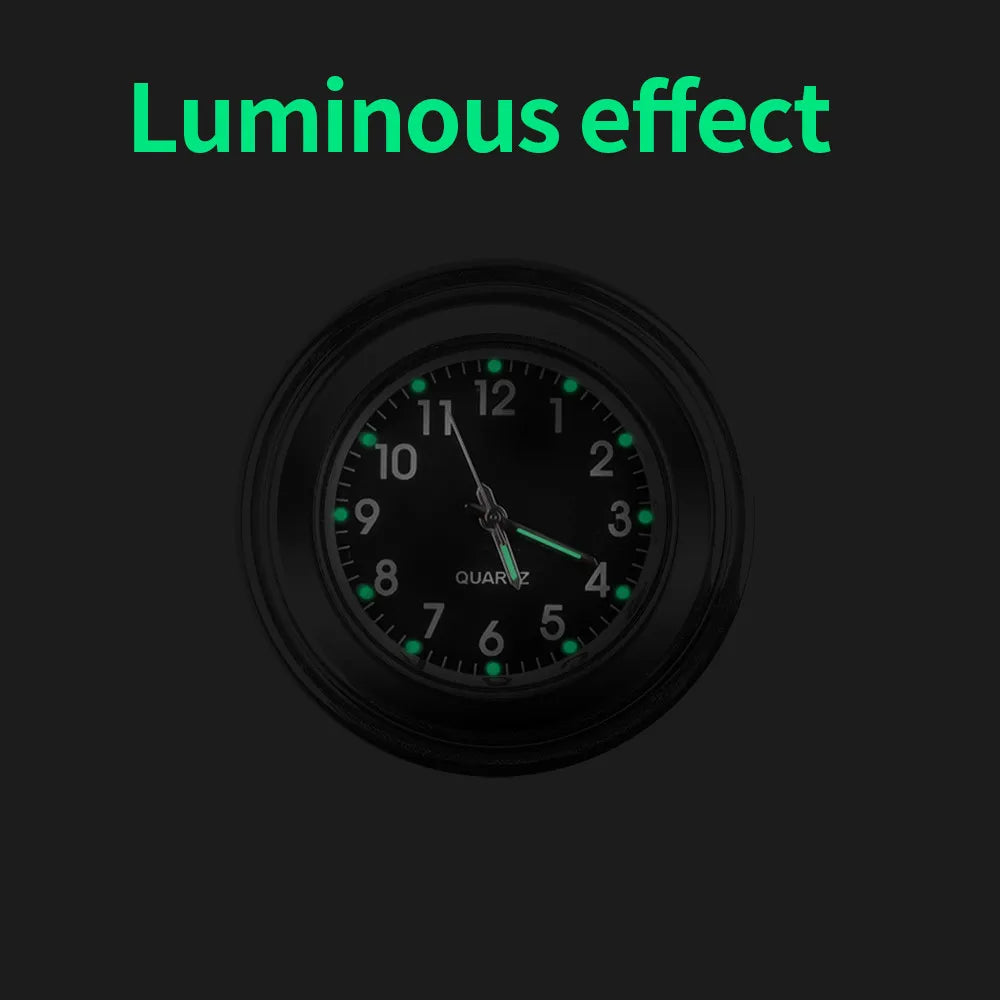 Motorcycle Handlebar Chrome Waterproof Luminous Clock by HitMyNeed