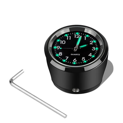 Motorcycle Handlebar Chrome Waterproof Luminous Clock black-a by HitMyNeed