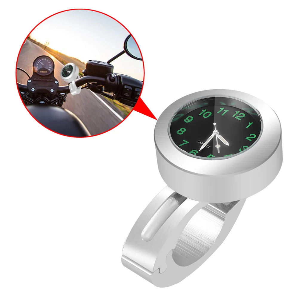 Motorcycle Handlebar Clock Stainless Steel Waterproof by HitMyNeed