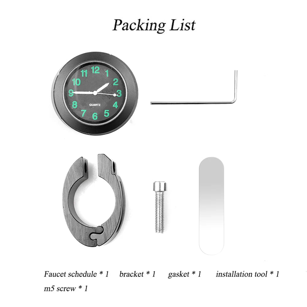 Motorcycle Handlebar Clock Stainless Steel Waterproof by HitMyNeed