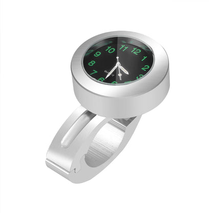 Motorcycle Handlebar Clock Stainless Steel Waterproof silver by HitMyNeed