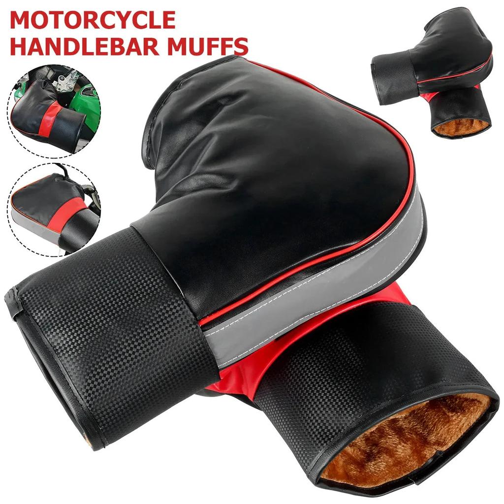 Motorcycle Handlebar Muffs Winter Rainproof Gloves silver by HitMyNeed