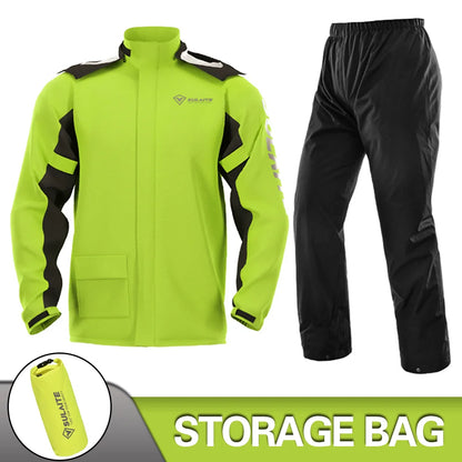 Motorcycle Rain Suit Jacket & Pants for Heavy Rain 0901-green xxxl by HitMyNeed