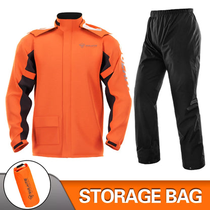 Motorcycle Rain Suit Jacket & Pants for Heavy Rain 0901-orange xl by HitMyNeed