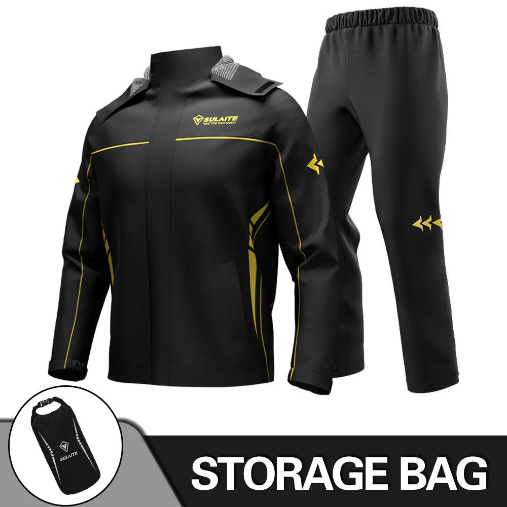 Motorcycle Rain Suit Jacket & Pants for Heavy Rain 0903-black xxl by HitMyNeed