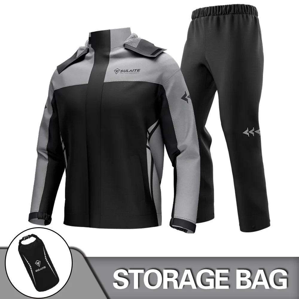 Motorcycle Rain Suit Jacket & Pants for Heavy Rain 0903-gary xxxl by HitMyNeed