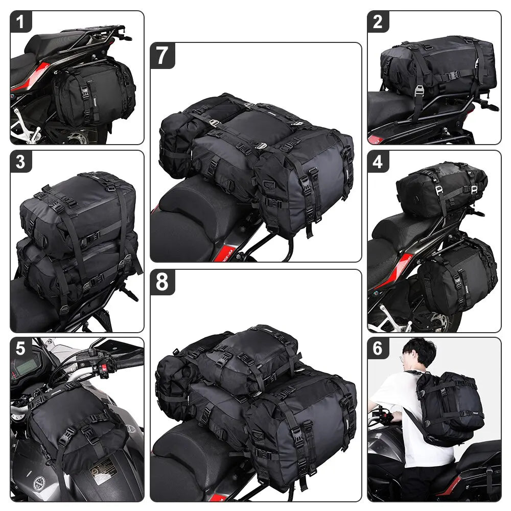 Motorcycle Rear Seat Waterproof Bag 10L 20L 30L by HitMyNeed